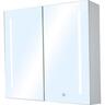 LED Wall Hung Mirror Cabinet W:600mm, H:600mm, D:160mm White