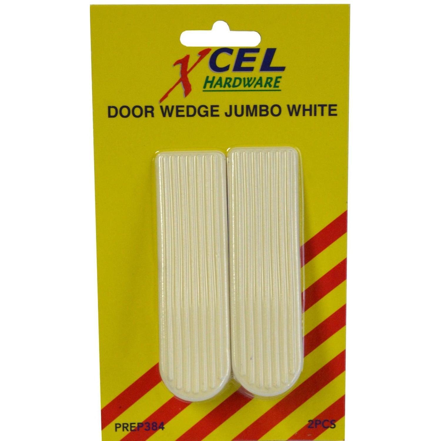 Door Wedge White 2-pce 100mm Carded