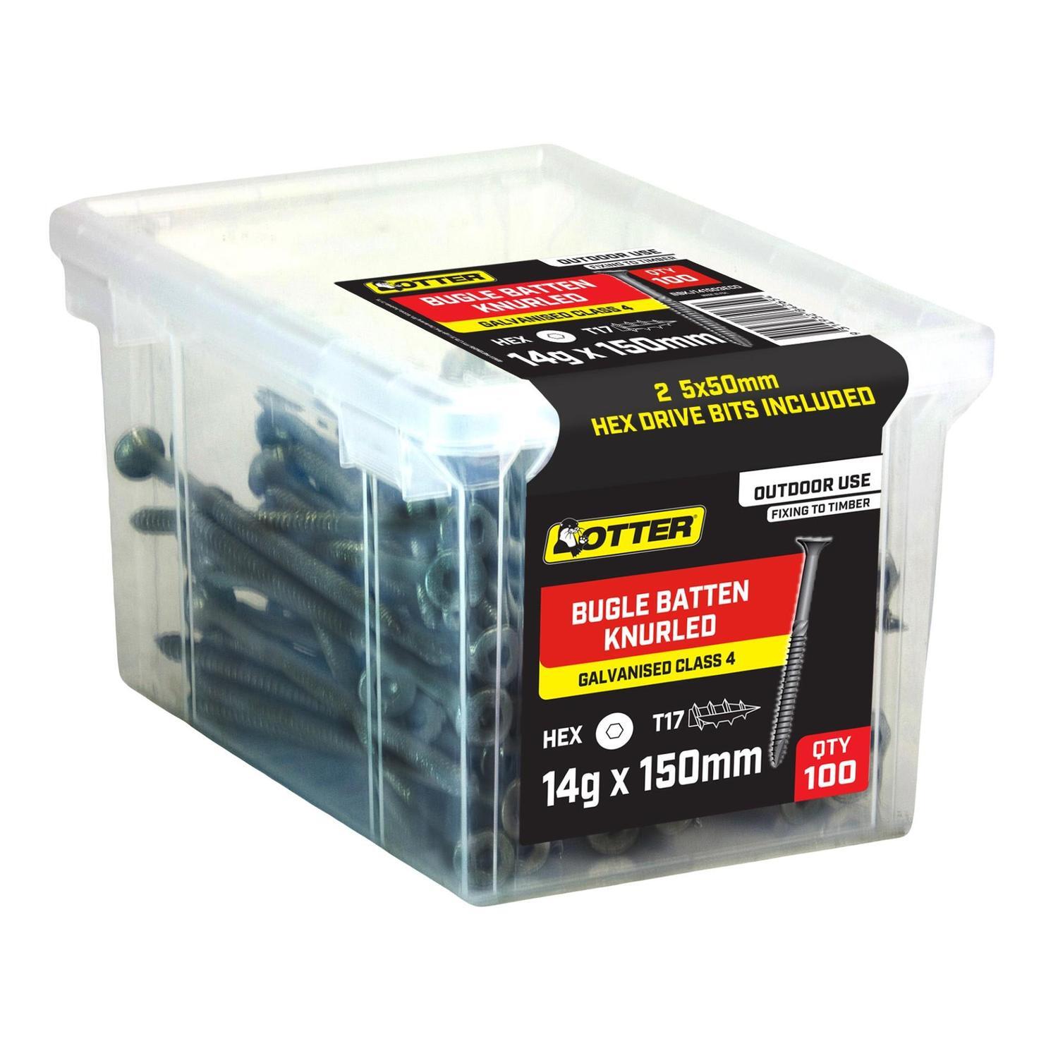 Heavy Duty Timber Screws 14g x 150mm Pack of 100 Galvanised
