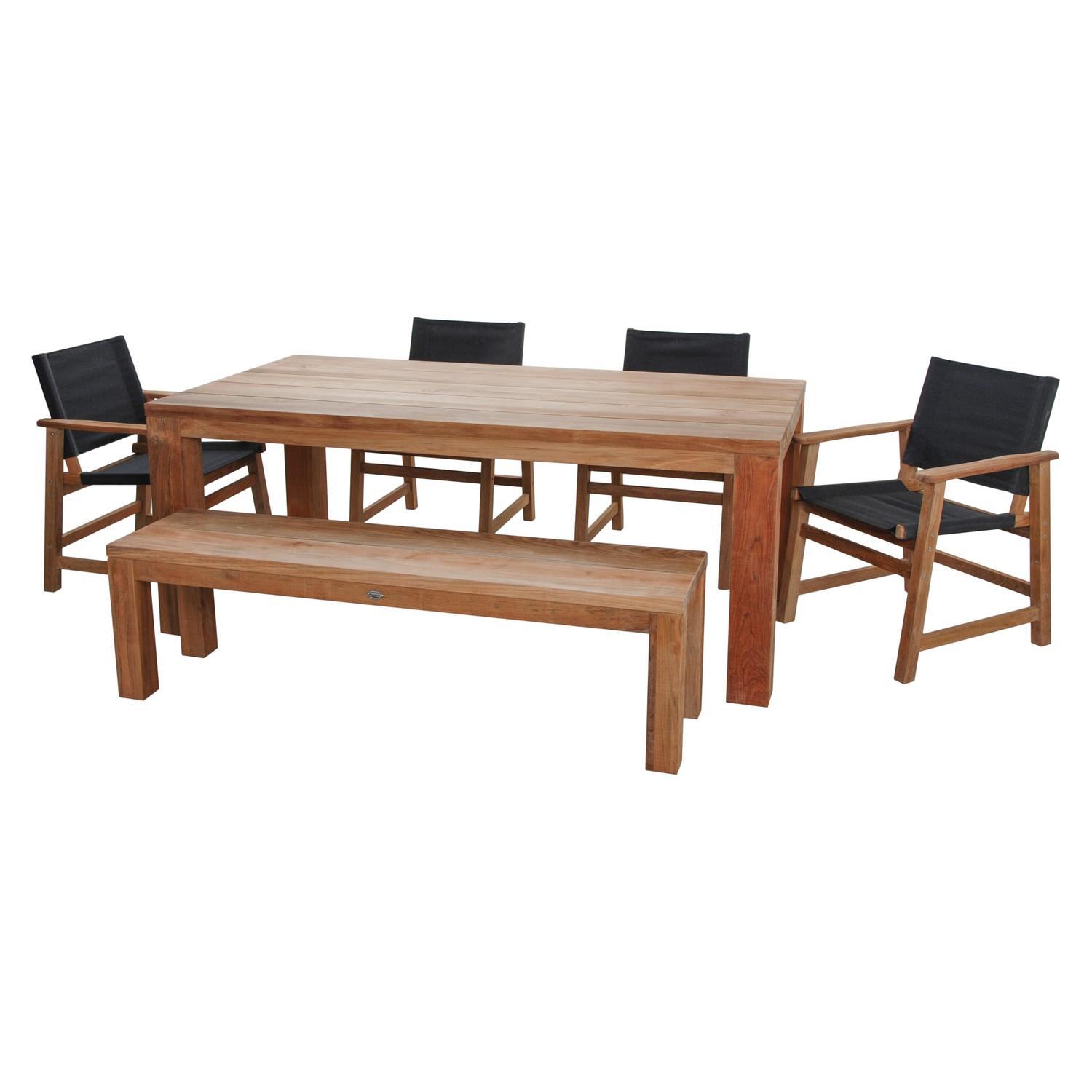 Outdoor Dining Setting 6 Piece Sling Chairs