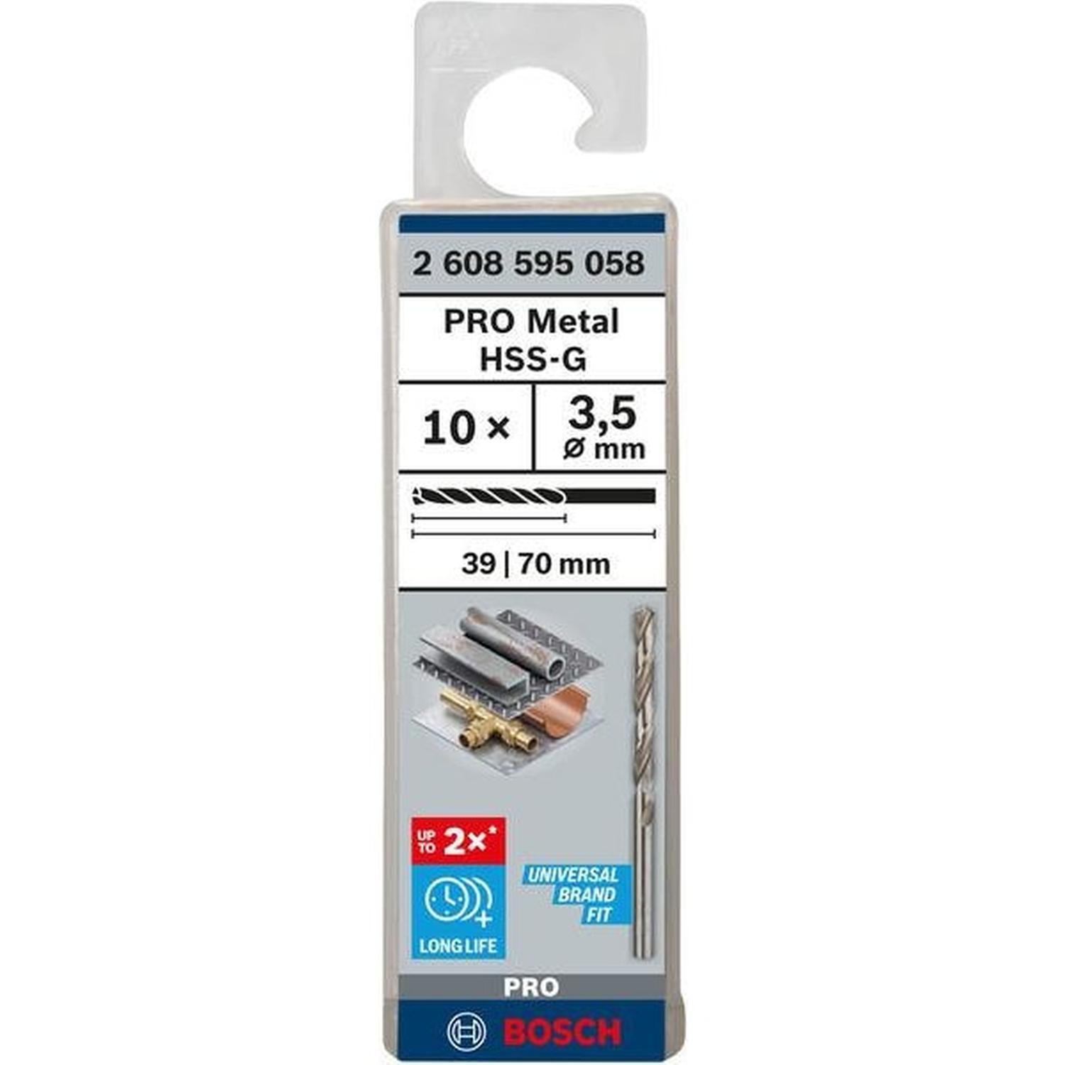 HSS Metal Twist Drill Bit 10PK 3.5mm