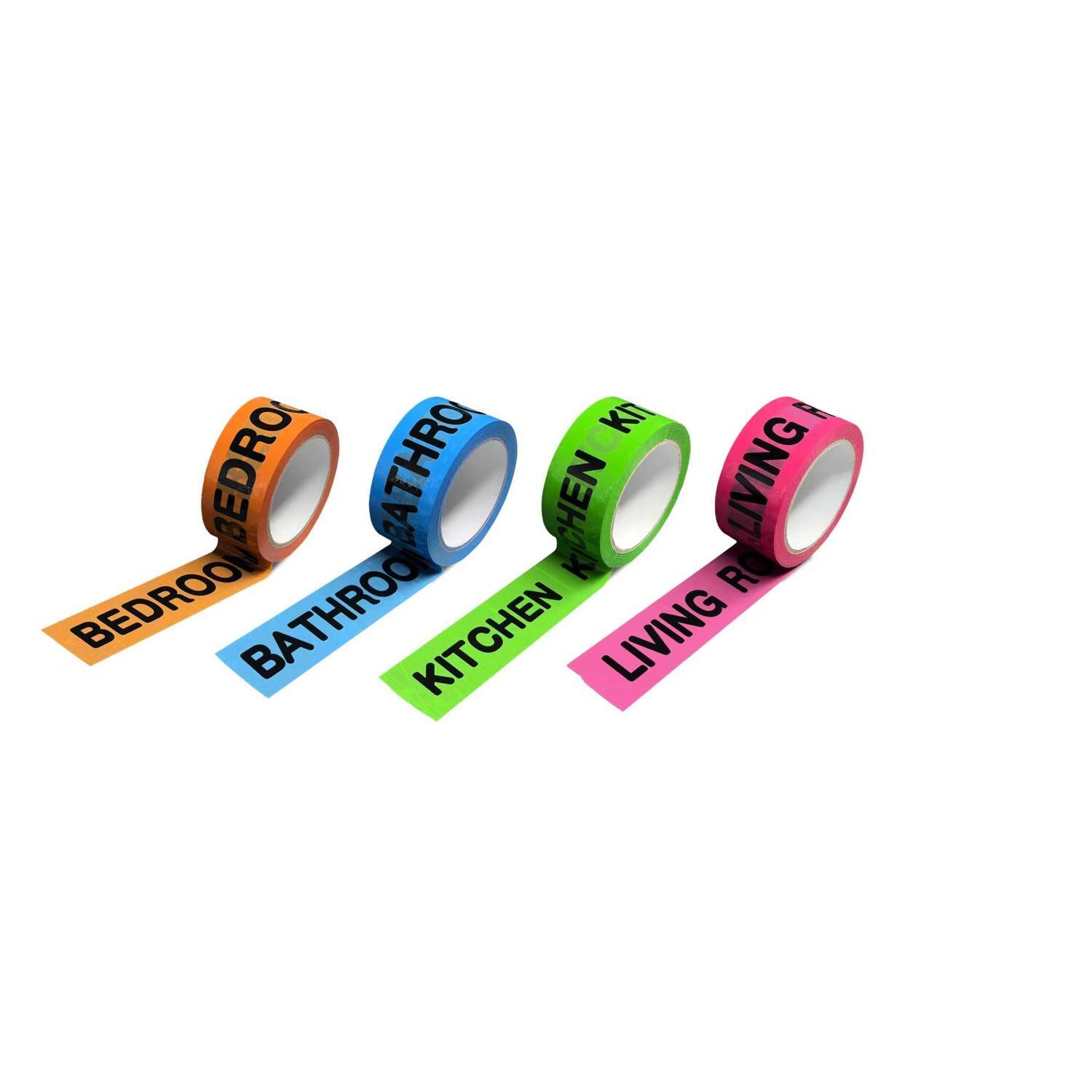 Coloured Room Label Packing Tape 48mm x 6m Multi