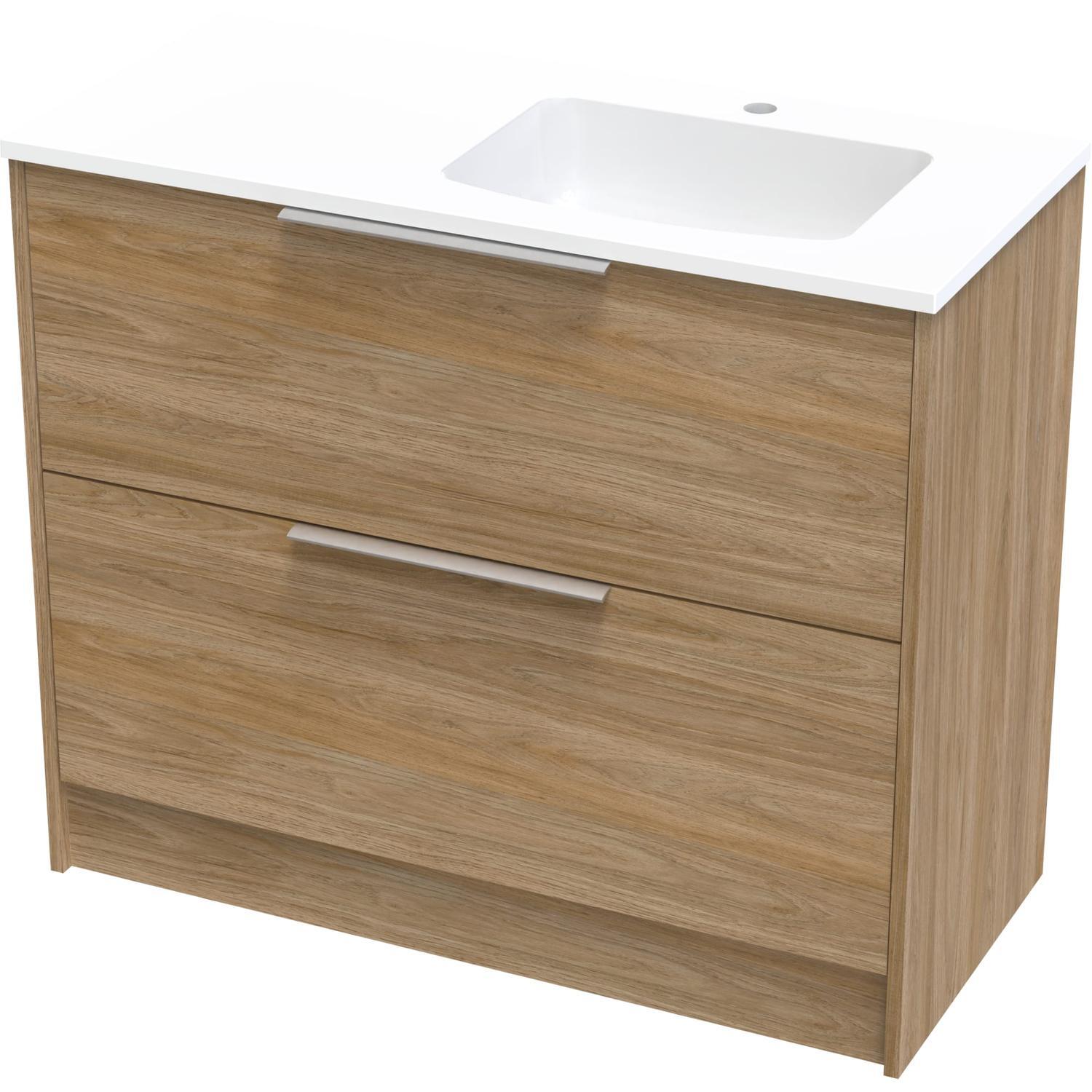 Nikau Grove 1000 Right Hand Bowl Double Drawer Floor Colour