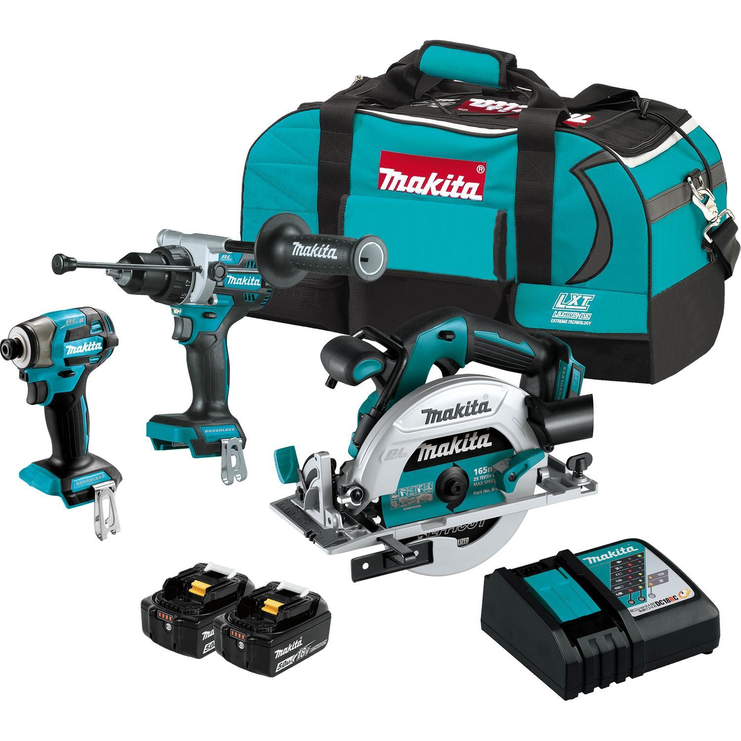 3 PC Hammer, Impact, Circ Saw Kit  18 Volt