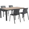 Mondo Outdoor Dining Setting With Vivid Chairs 5 Piece