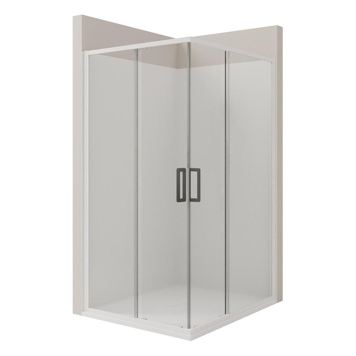 Right Hand 2 Side Flat Wall Shower 1200 x 900mm Gun Metal