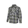 Open Front Brushed Cotton Shirt L Balck Olive