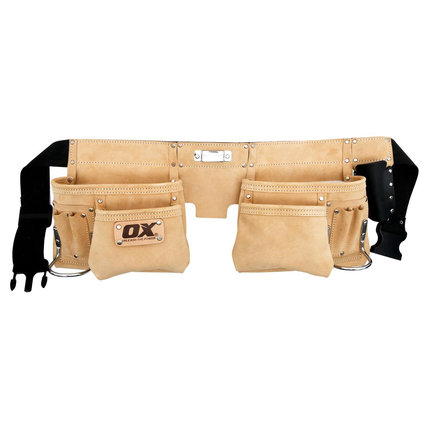 Heavy Duty Suede Leather Double Pocket Tool Belt