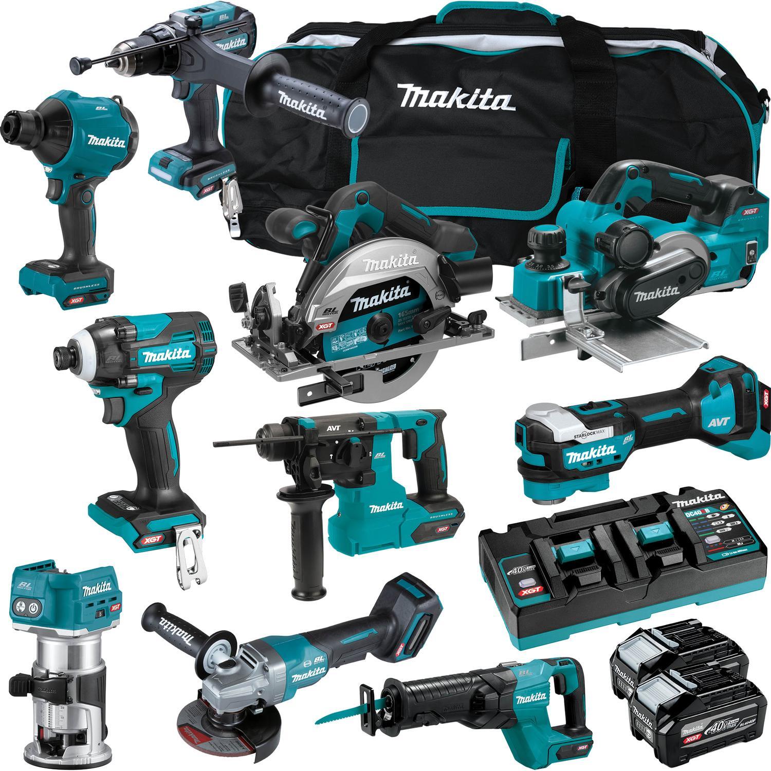 Cordless XGT Brushless 10 Piece Combo Kit 40 Volt Teal