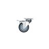Rubber Swivel Castor with Brake 75mm Grey