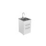 Double Drawer Laundry Tub 555mm White