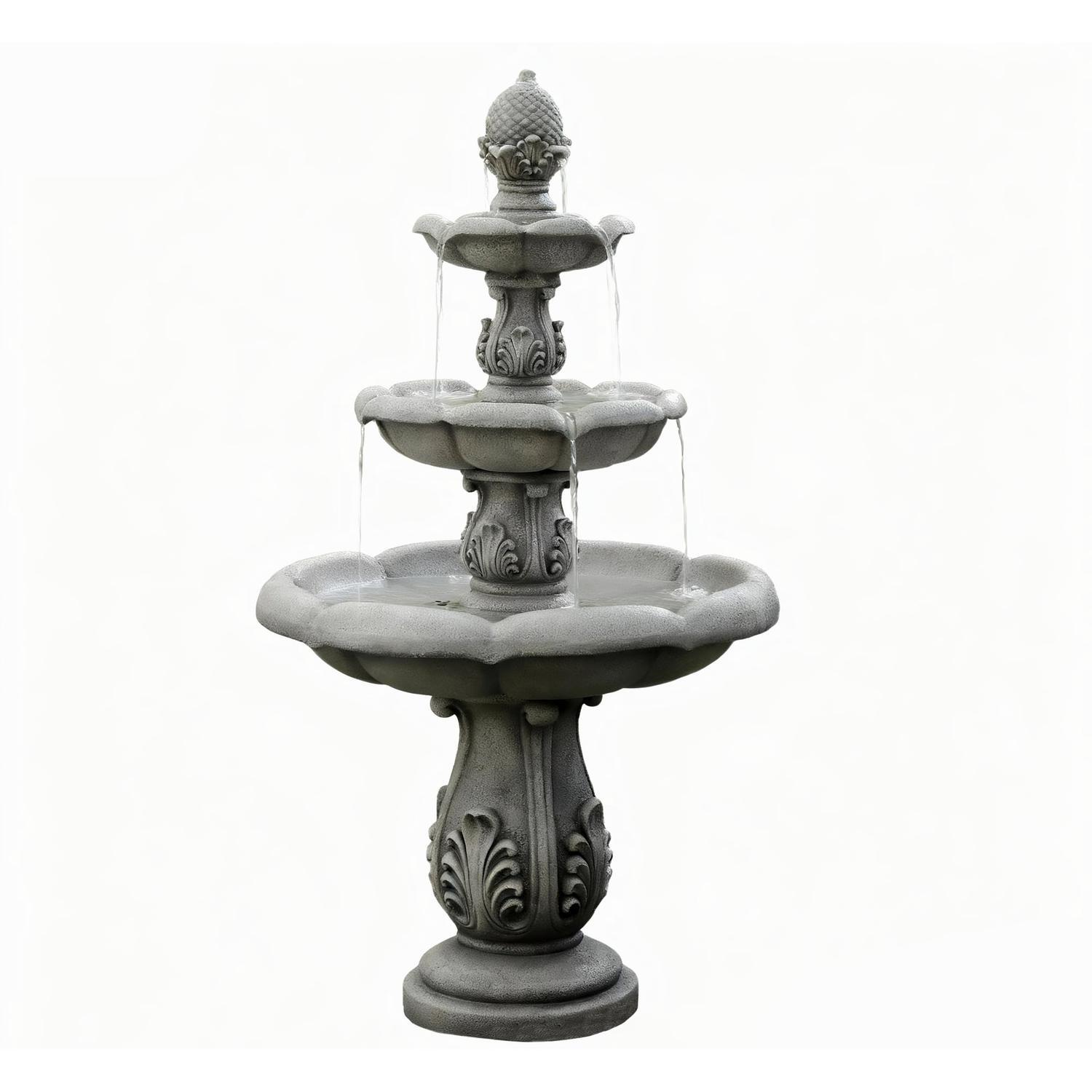 Tiered Fountain Water Feature H: 1390mm, Dia: 785mm grey