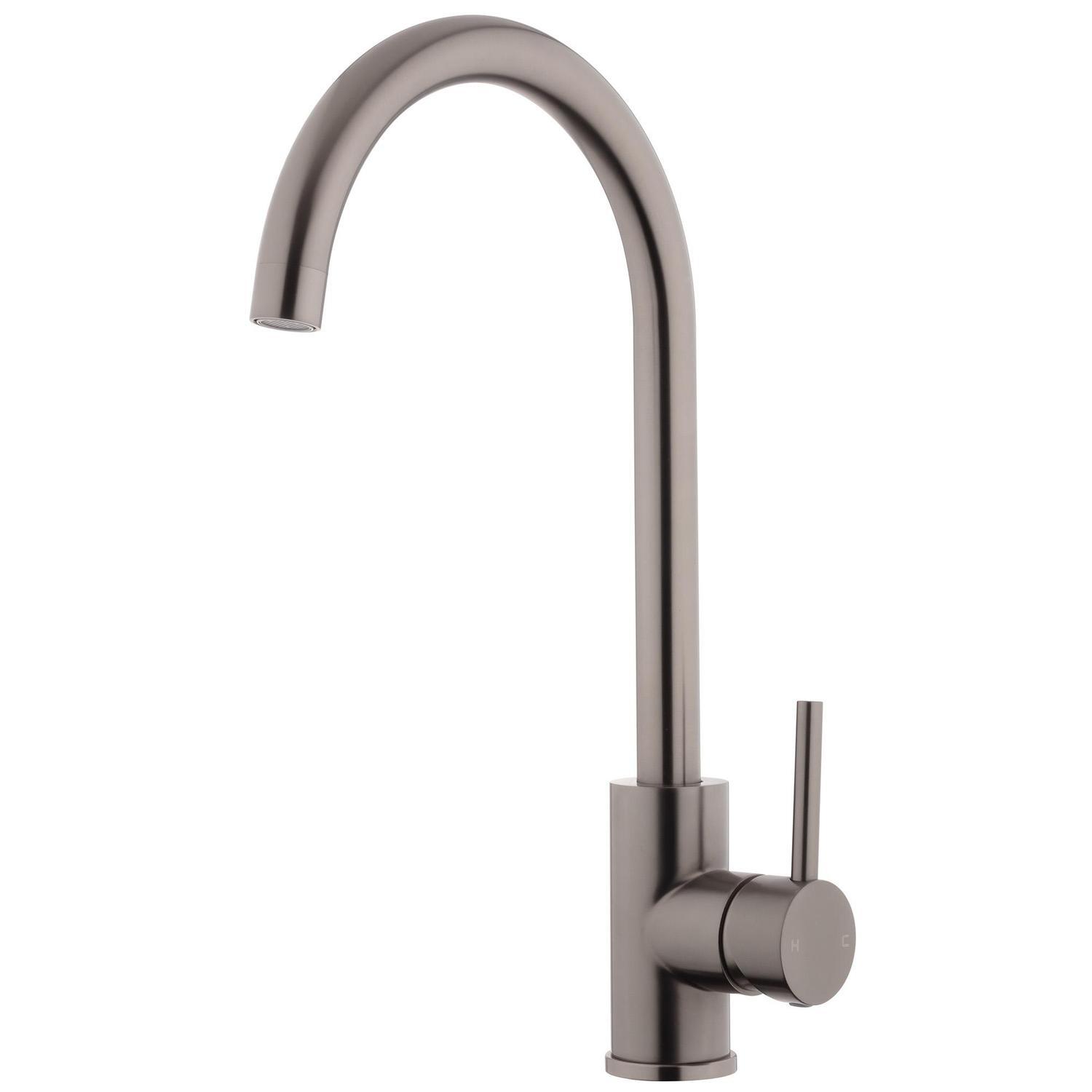 Gooseneck Sink Mixer  Brushed Gunmetal (PVD)