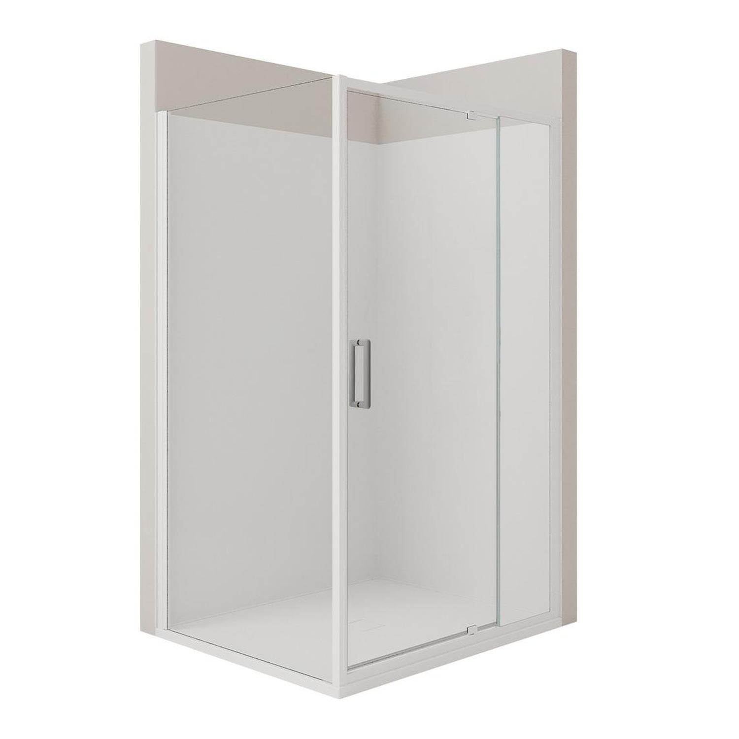 T Screen Right Hand 2 Sided Flat Wall Shower 1200 x 900mm Chrome