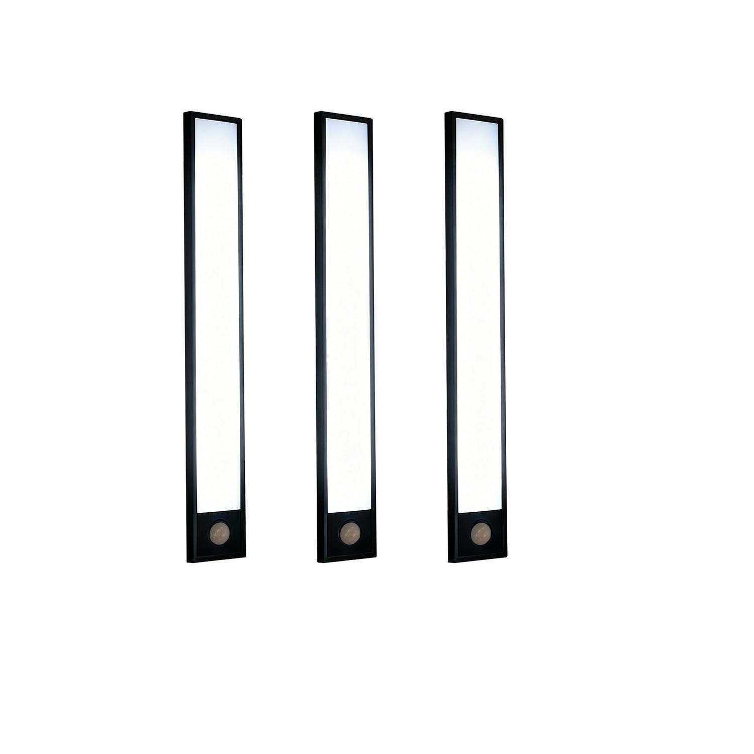 Cabinet Sensor Light 3-Pack 300 x 40 x 10mm / 3.7V Black