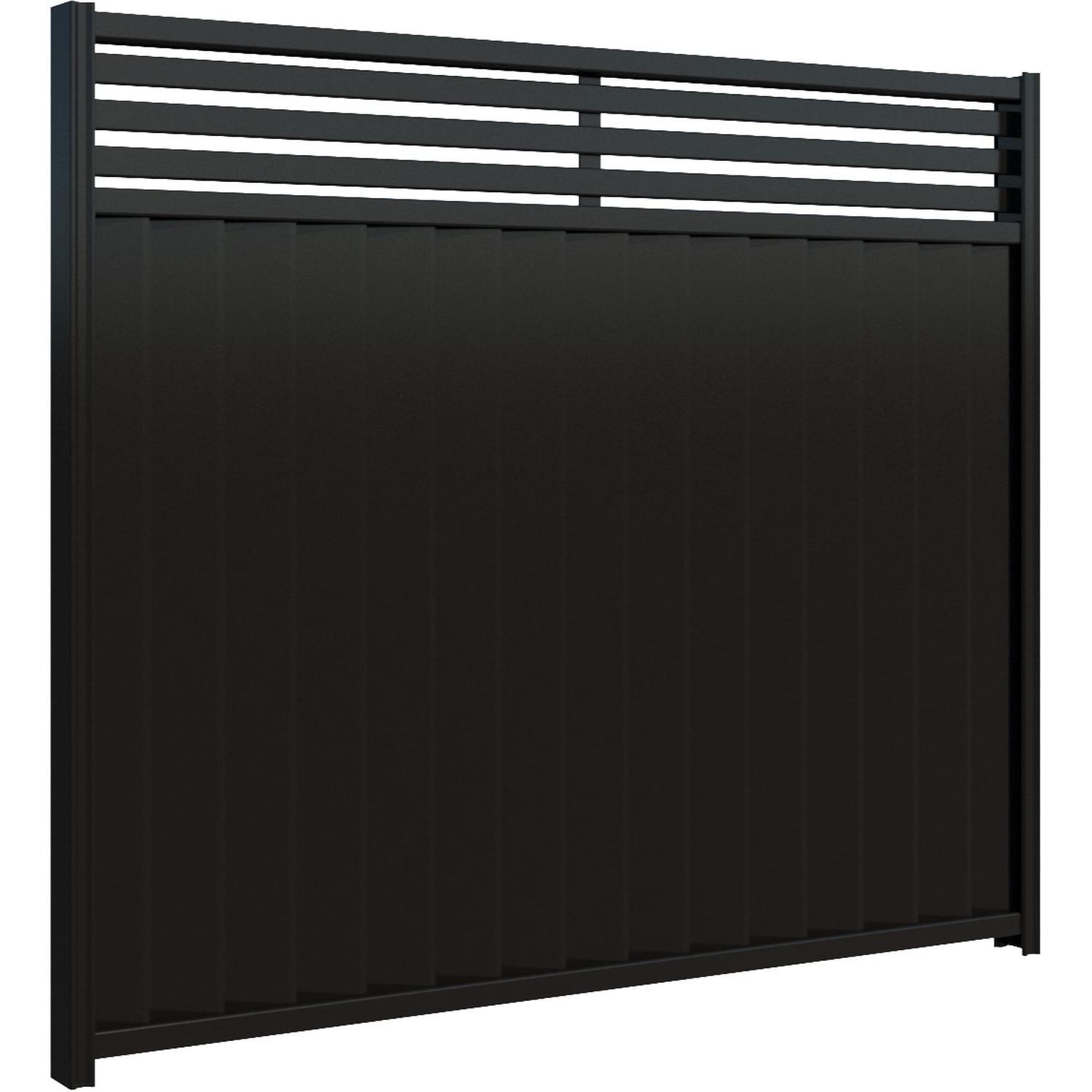 ColourWall Slat-Top Fence Panel H: 1800mm x W: 2380mm Thunder