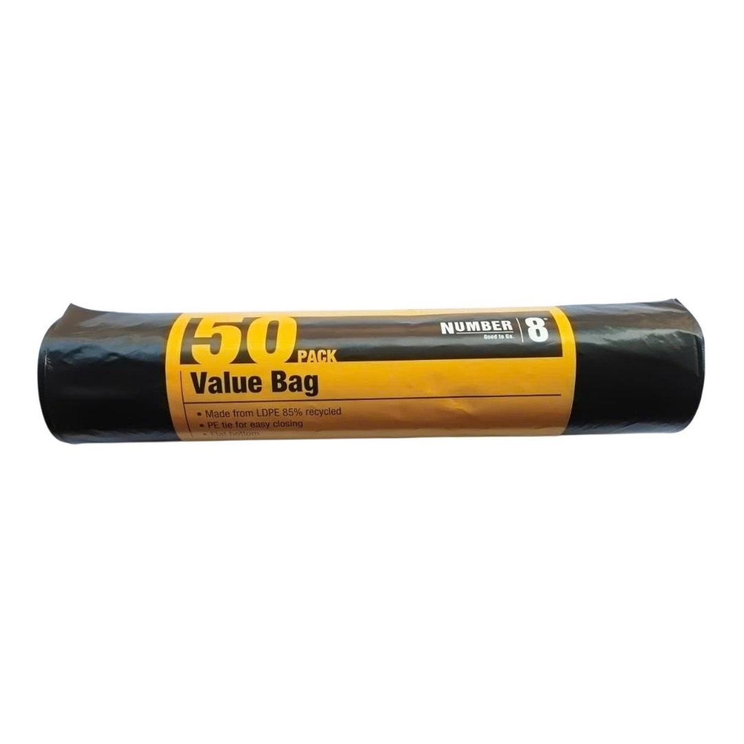 Rubbish Bag Standard with Tie 60L 50 Pack