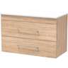Cashmere Pro Cashmere Pro Double Drawer Wall Hung Vanity W: 890mm, D: 445mm, H: 588mm. Rural Oak