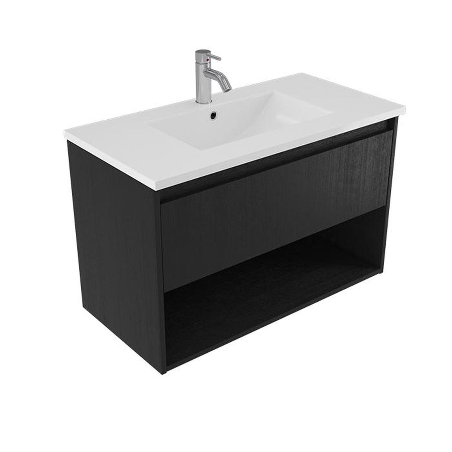 Wall Vanity 900mm Black