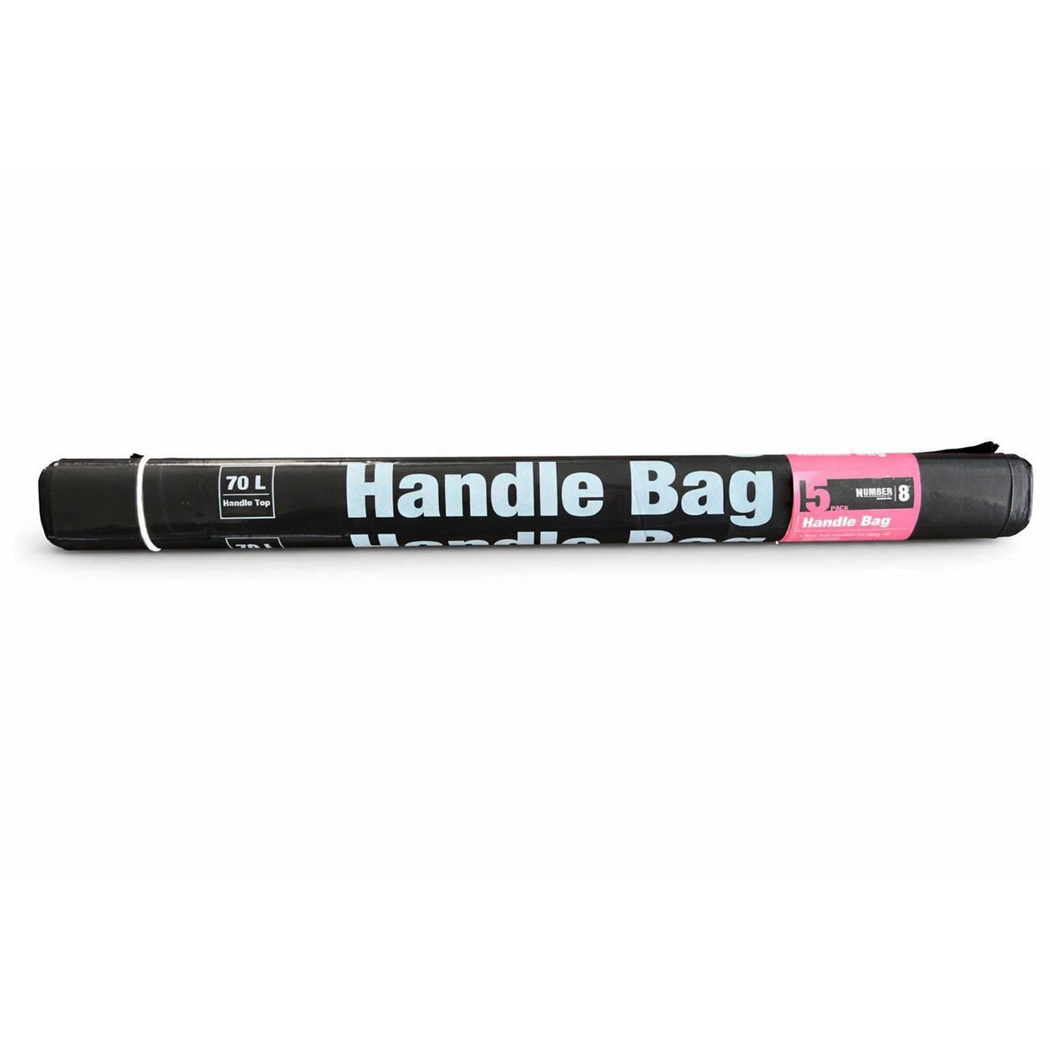 Rubbish Bag with Handle 70L 5 Pack