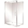 Capricorn Square Shower Flat Wall Left Hand Tray with Pivot Door