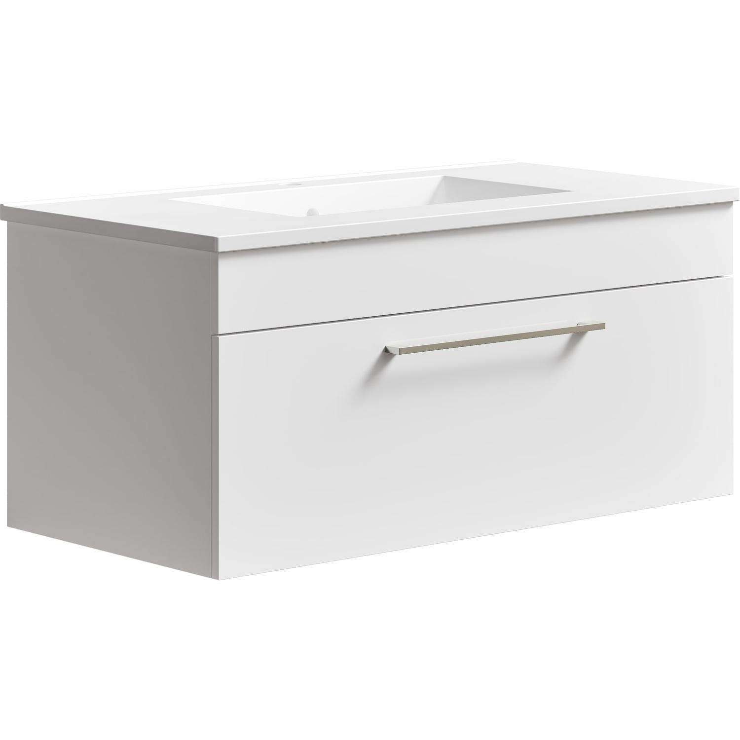 Thin Butler Wall Hung Vanity 900mm Gloss White