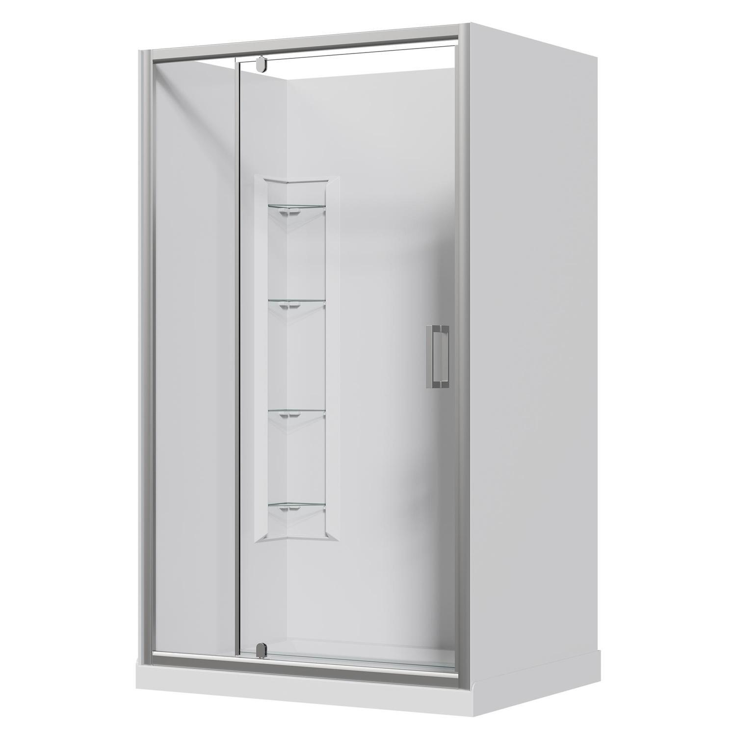Alcove Corner Mould Acrylic Shower 1200 x 900 x 2015mm Chrome