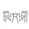 Canzo Outdoor Café Setting 3 Piece 720mm Bistro Directors Chairs