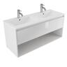 2 Bowl Wall Vanity 1200mm White