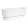 Plastic Trough with Saucer White 50cm