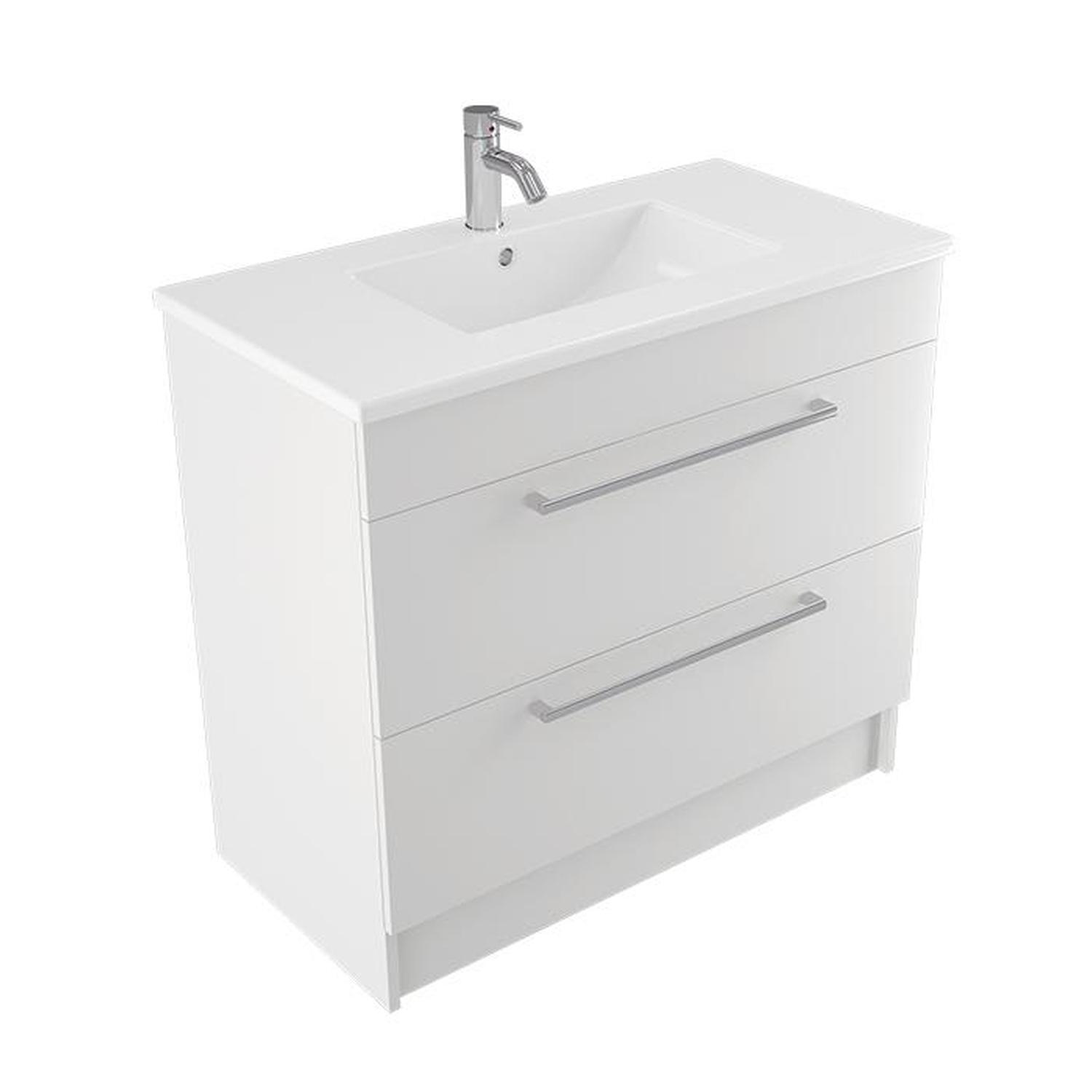 Calais Floorstanding Vanity 900mm Gloss White