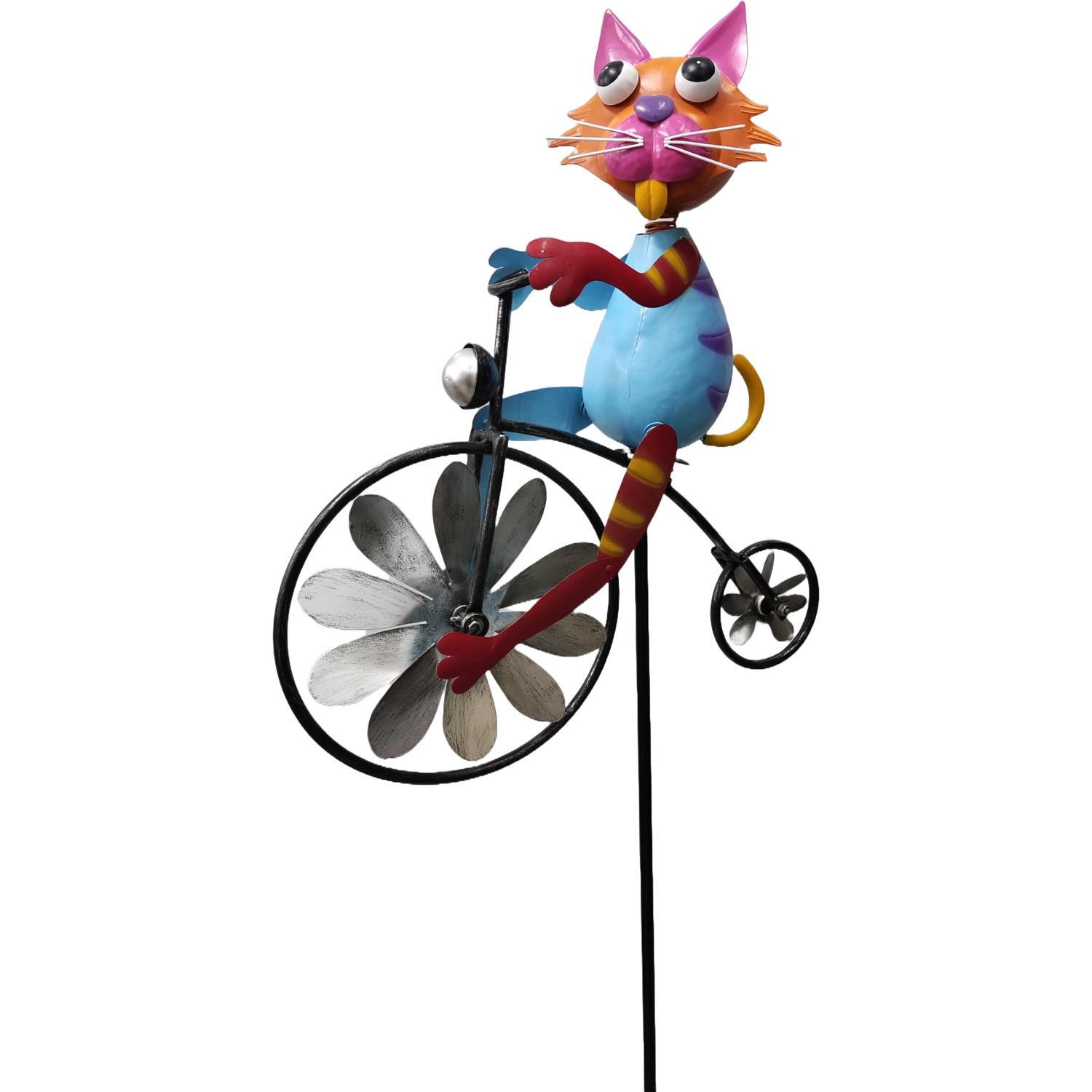 Metal Cat on Bicycle Stake
