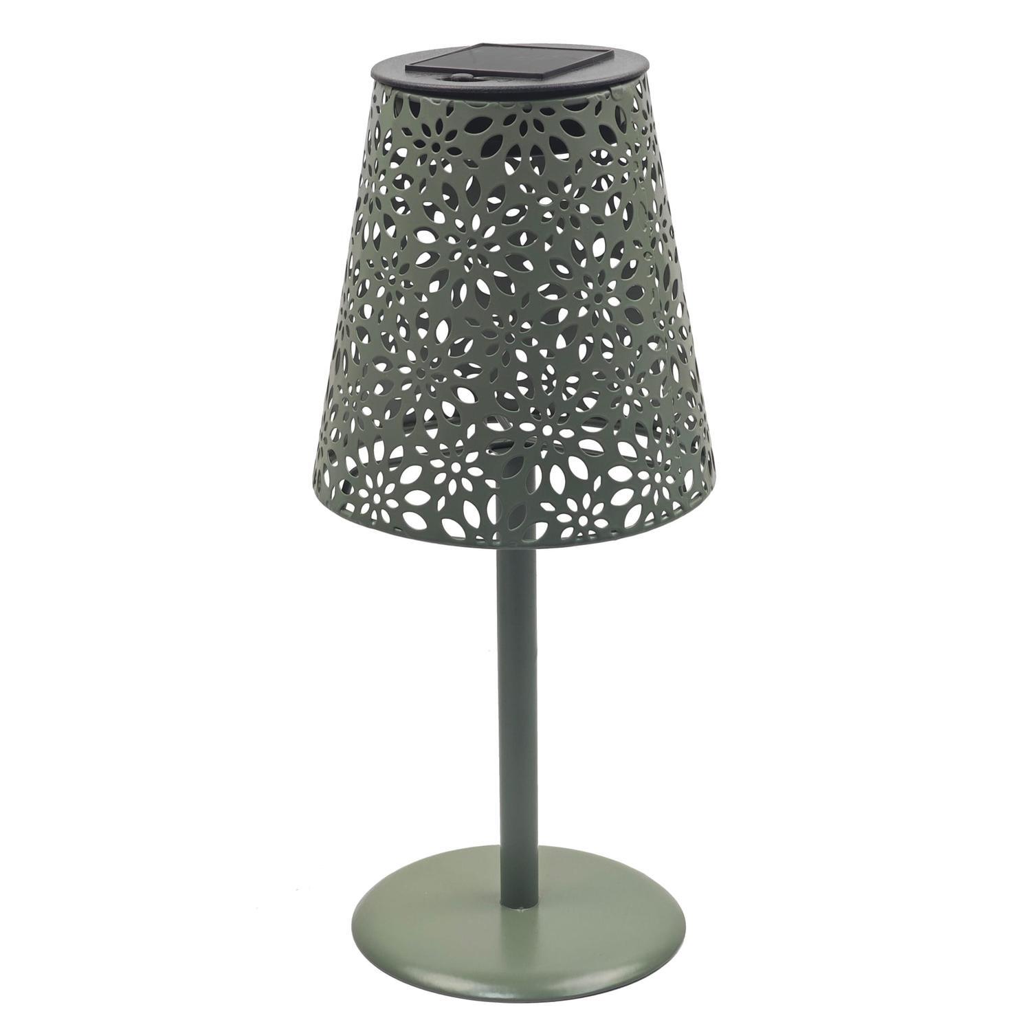 Solar Celeste Iron Table Lamp Green 13 x 29cm Warm White