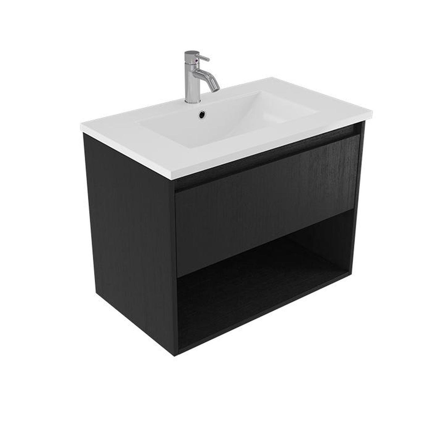 Wall Vanity 750mm Black