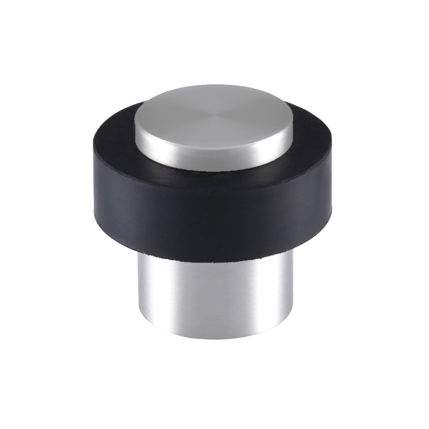 Round Floor Mounted Door Stop 40mm Brushed Satin Chrome