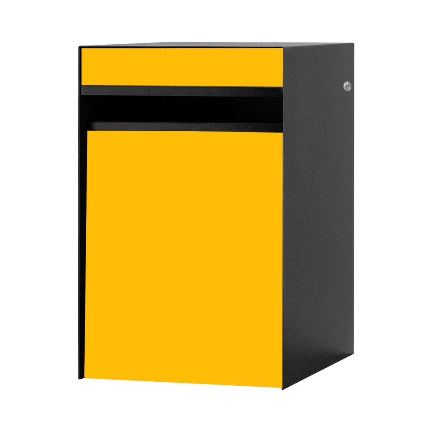 Metal Letterbox  Black/Yellow