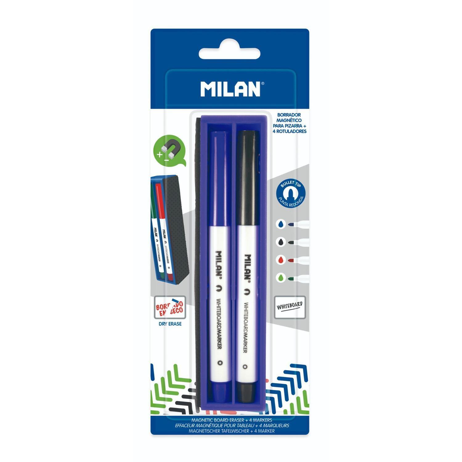 Magnetic Whiteboard Eraser with 4 Markers