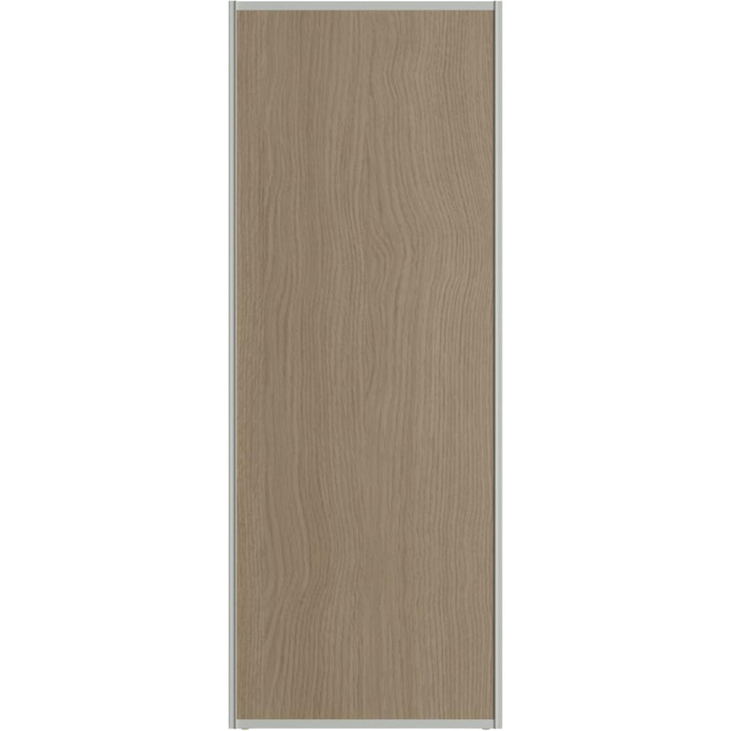 Sliding Wardrobe Door (White Frame) H: 2000mm, W: 800mm Perfect Oak