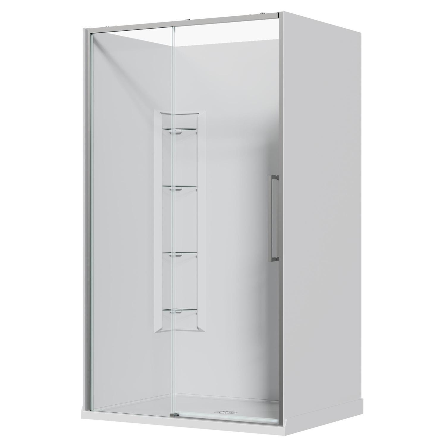 Alcove Frameless Sliding Corner Mould Acrylic Shower 1200 x 915 x 2040mm Chrome