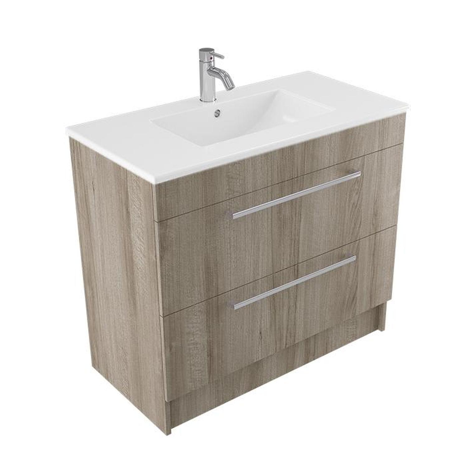 Calais Floor Vanity 900mm Ashen Walnut