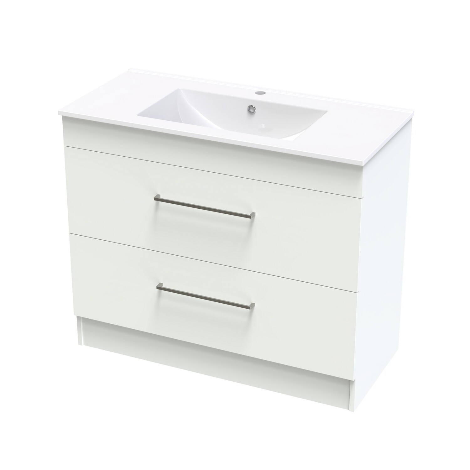 Cashmere Valley 1000 Double Drawer Floor White Melamine