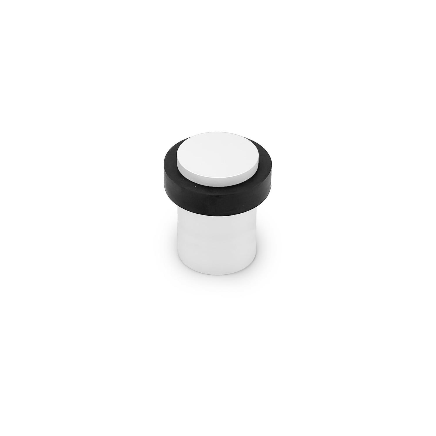 DOOR STOP ROUND FLOOR MOUNT 60MM WHITE FINISH
