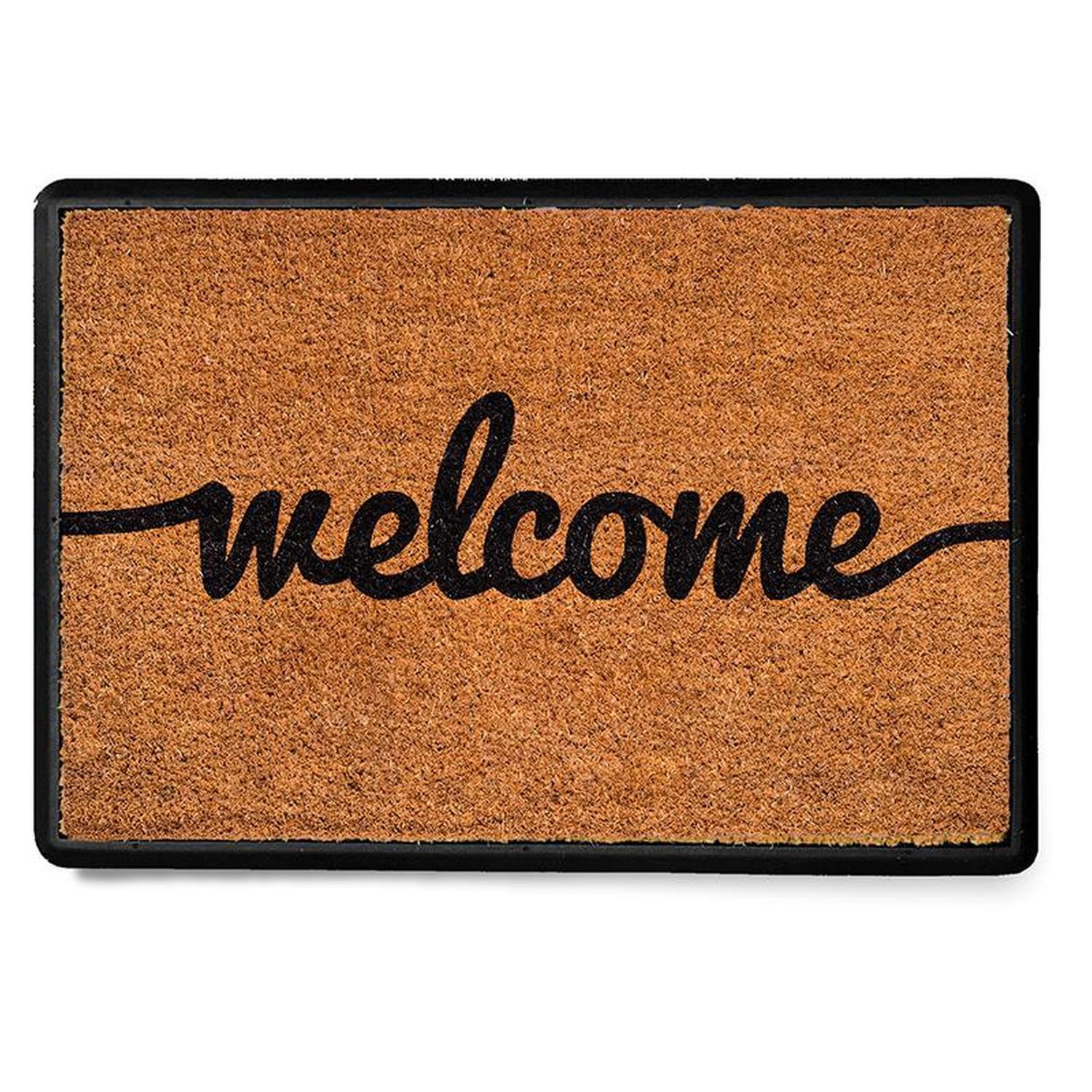 Welcome Mat L: 400mm, W: 600mm Natural and Black