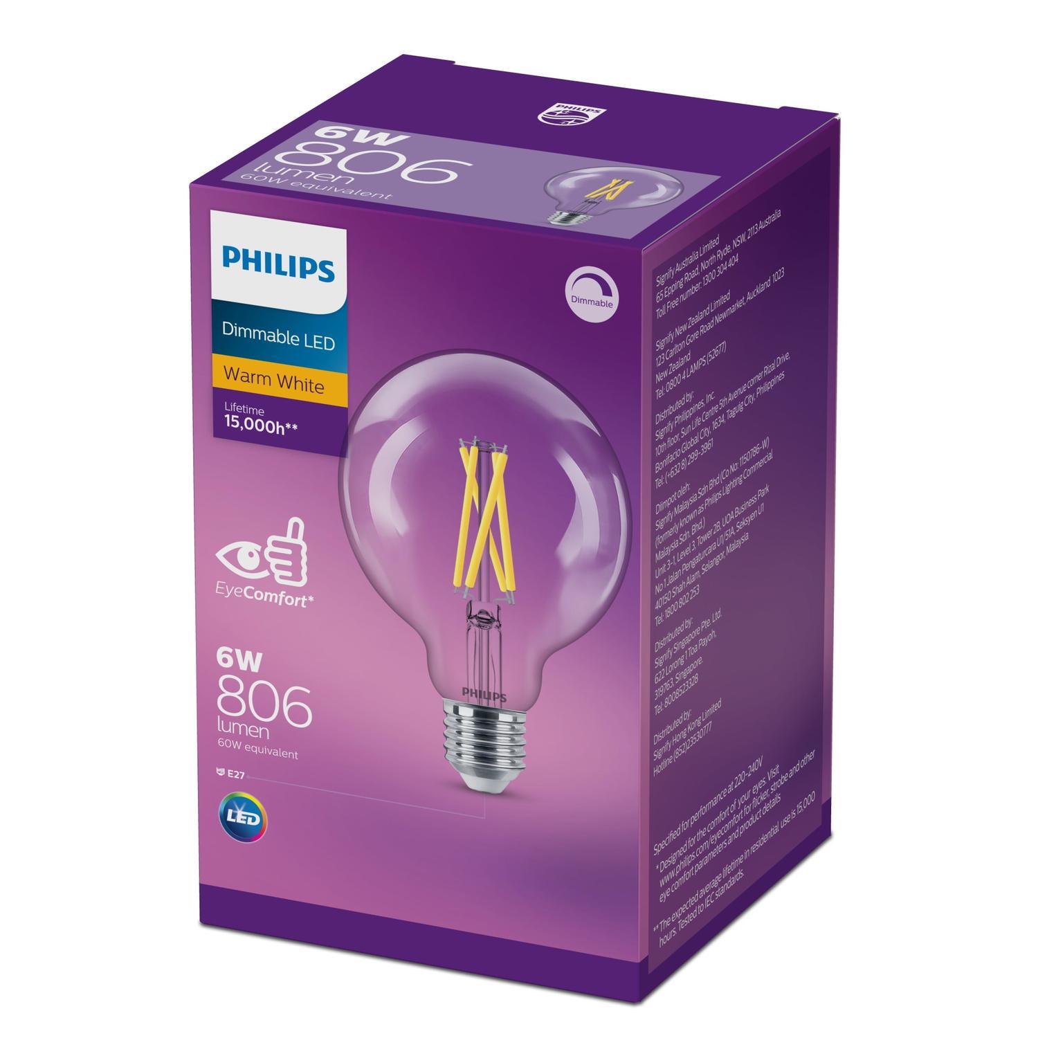 LED Filament G93 E27 Dimmable 6 Watt Warm White