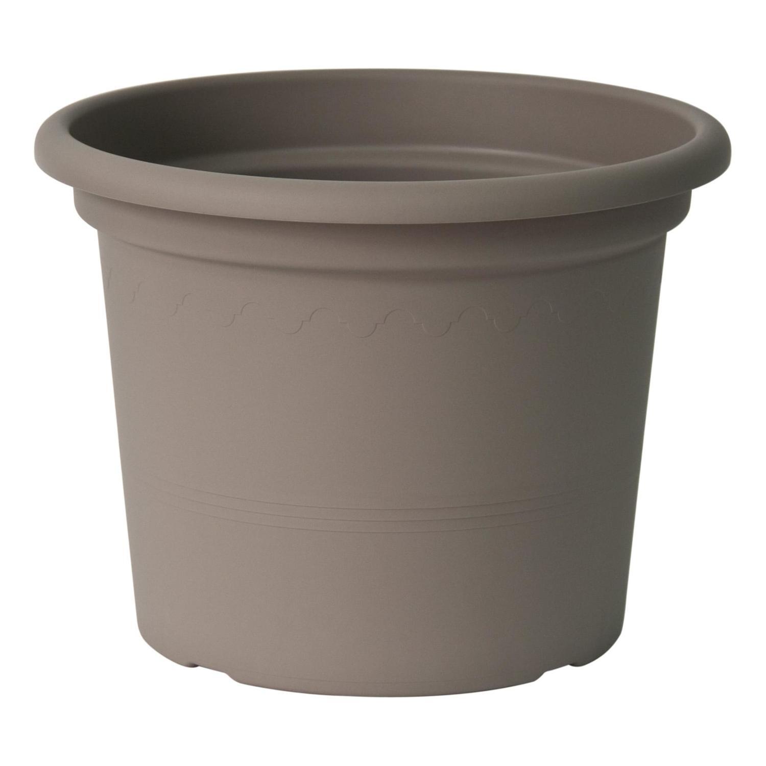 Plastic Geo Pot Taupe 30cm
