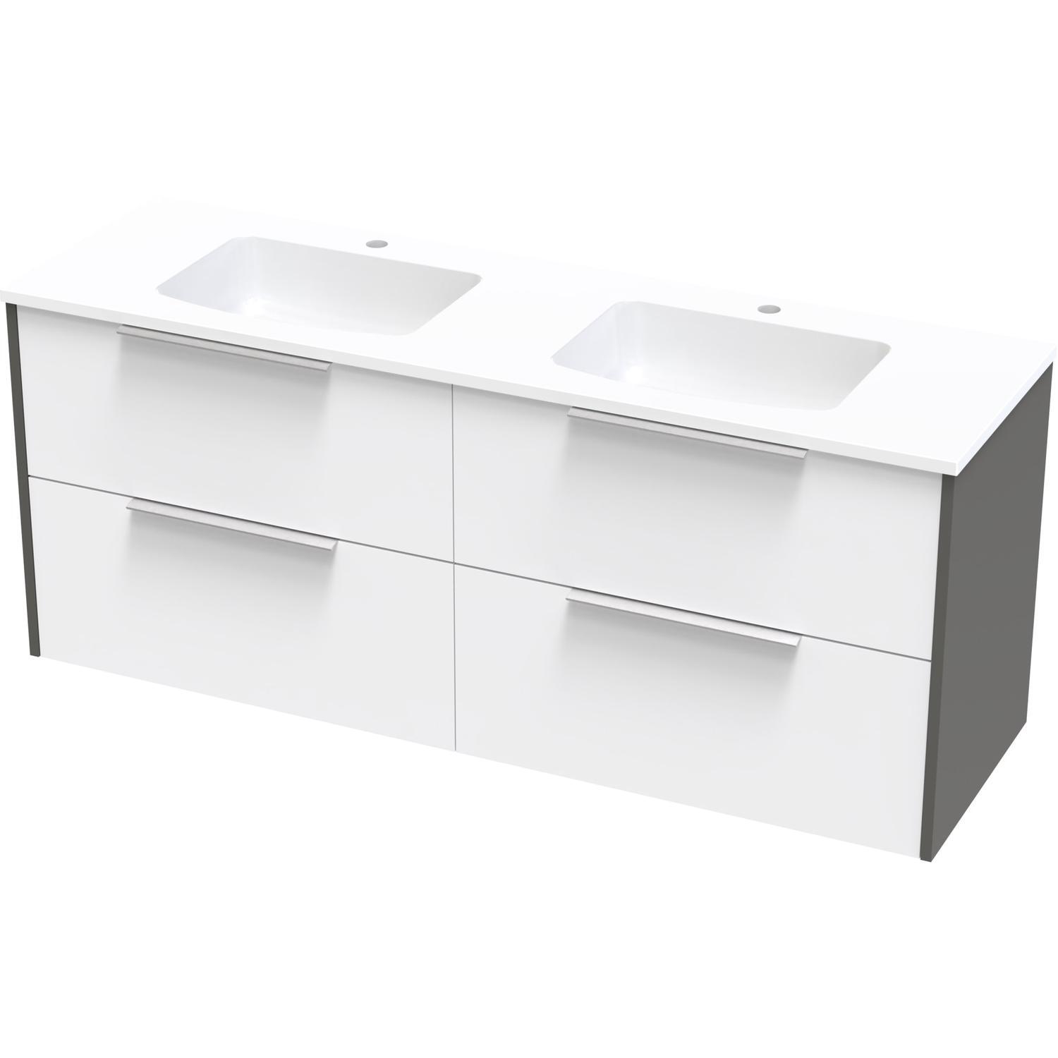 Nikau Grove 1500Db Double Drawer Wall Ultra Gloss White/Colour