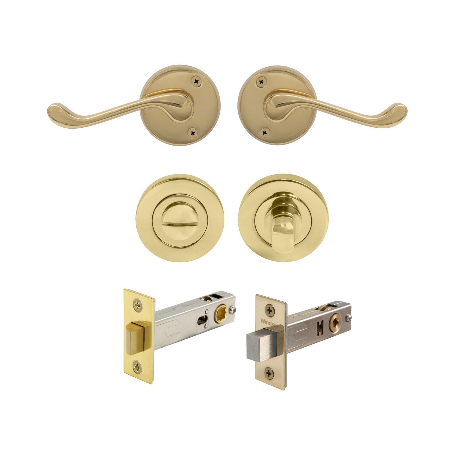 York Round Rose Privacy Set Polished Brass