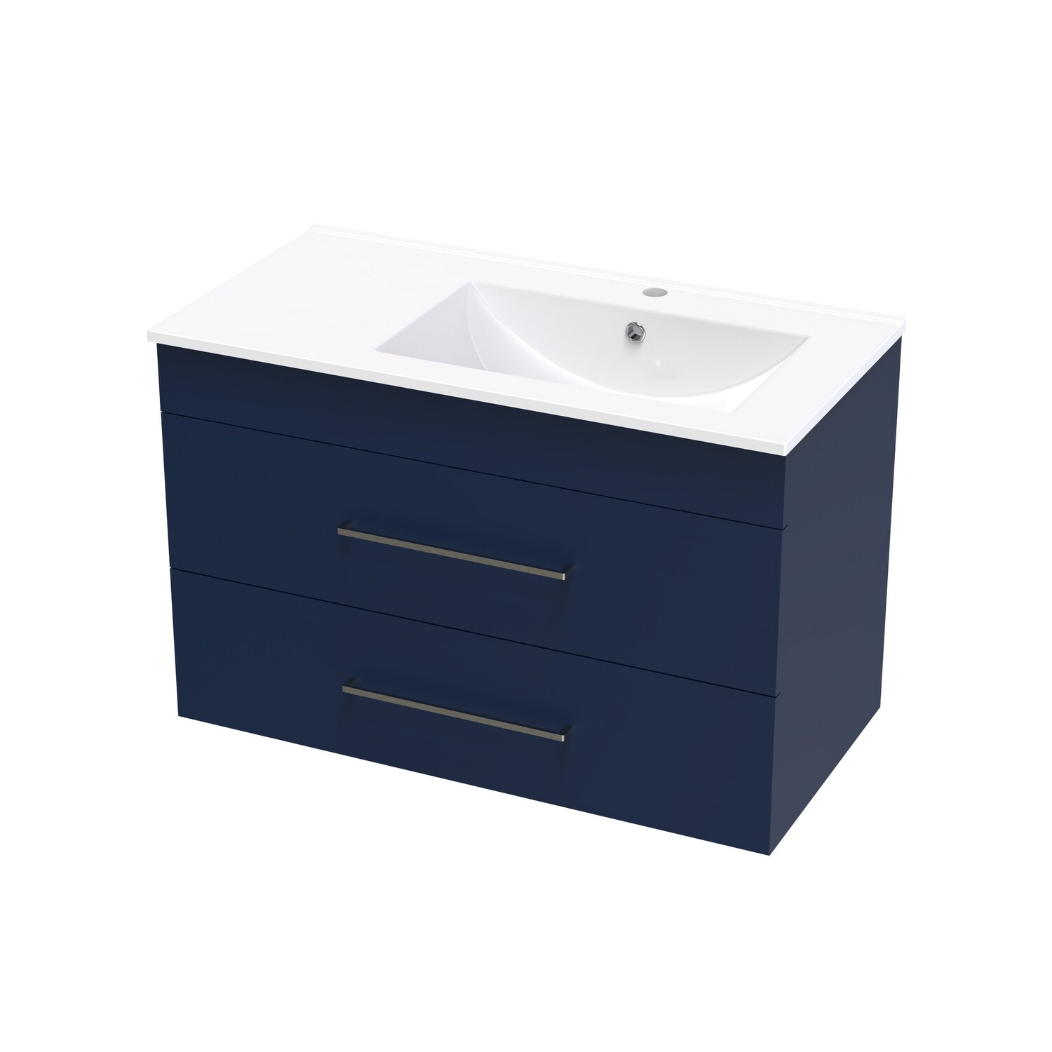 Cashmere Valley 900 Right Hand Bowl Double Drawer Wall Colour