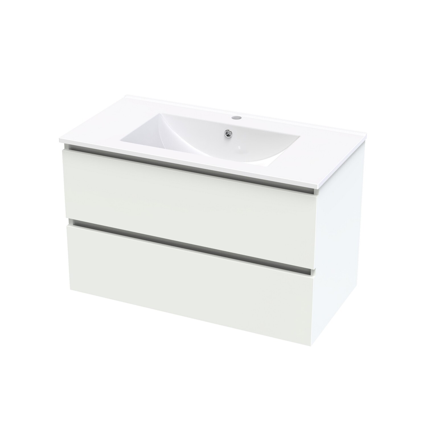 Pacific Rise 900 Double Drawer Wall White Melamine