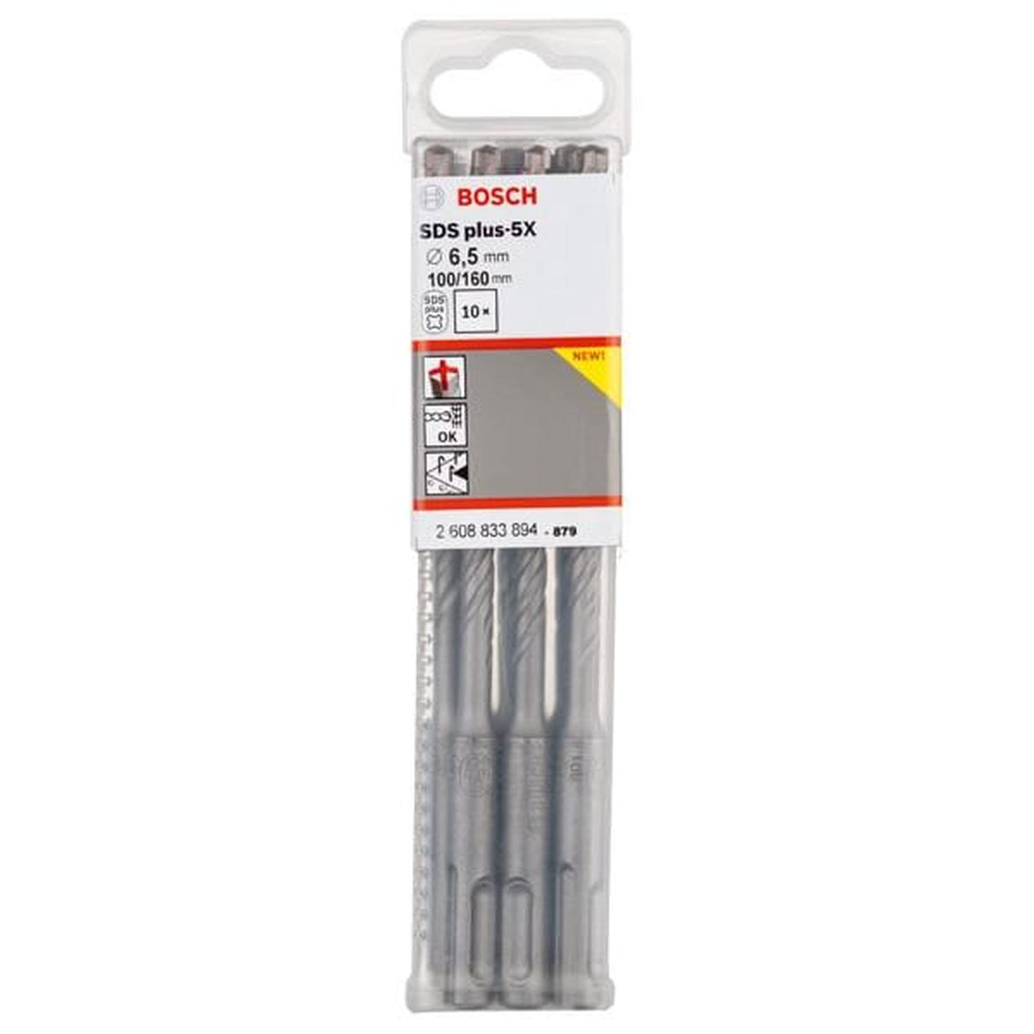 SDS Plus-5X Drill Bit 10PC 6.5 x 100 x 160mm